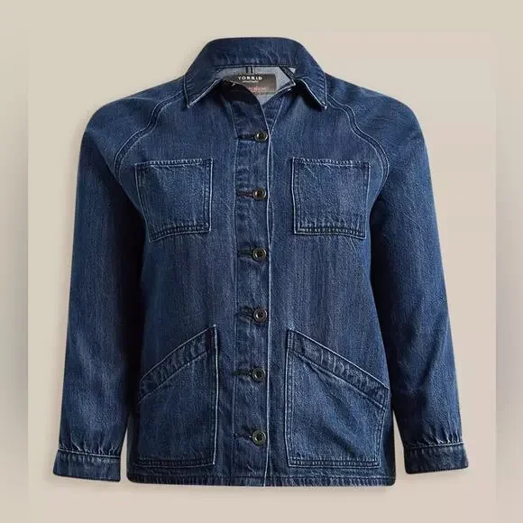 Torrid Tencel Chore Jacket 2X 19712966 Denim Jacket Jean Jacket - Picture 15 of 15